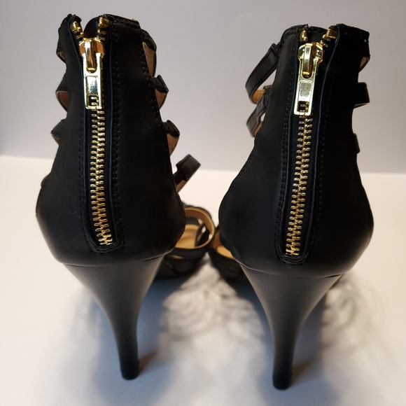 Lane Bryant Plus Size Black Strappy Heels - Picture 4 of 8